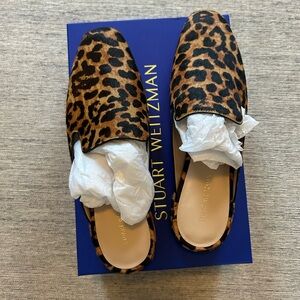 Worn once- excellent condition- Stuart weitzman leopard print mules size 7.5